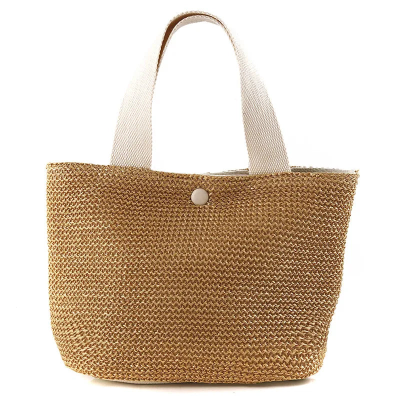 Coastal Woven Tote Bag – Summer Straw Shoulder Bag