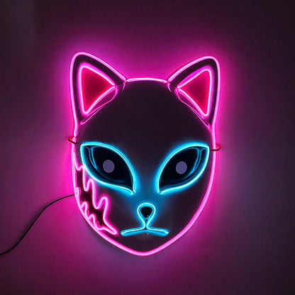 Halloween Carnival Party Costume Decoration Luminous LED Mask Halloween Mask LED Maske Light Up Party Masks for Glow Party