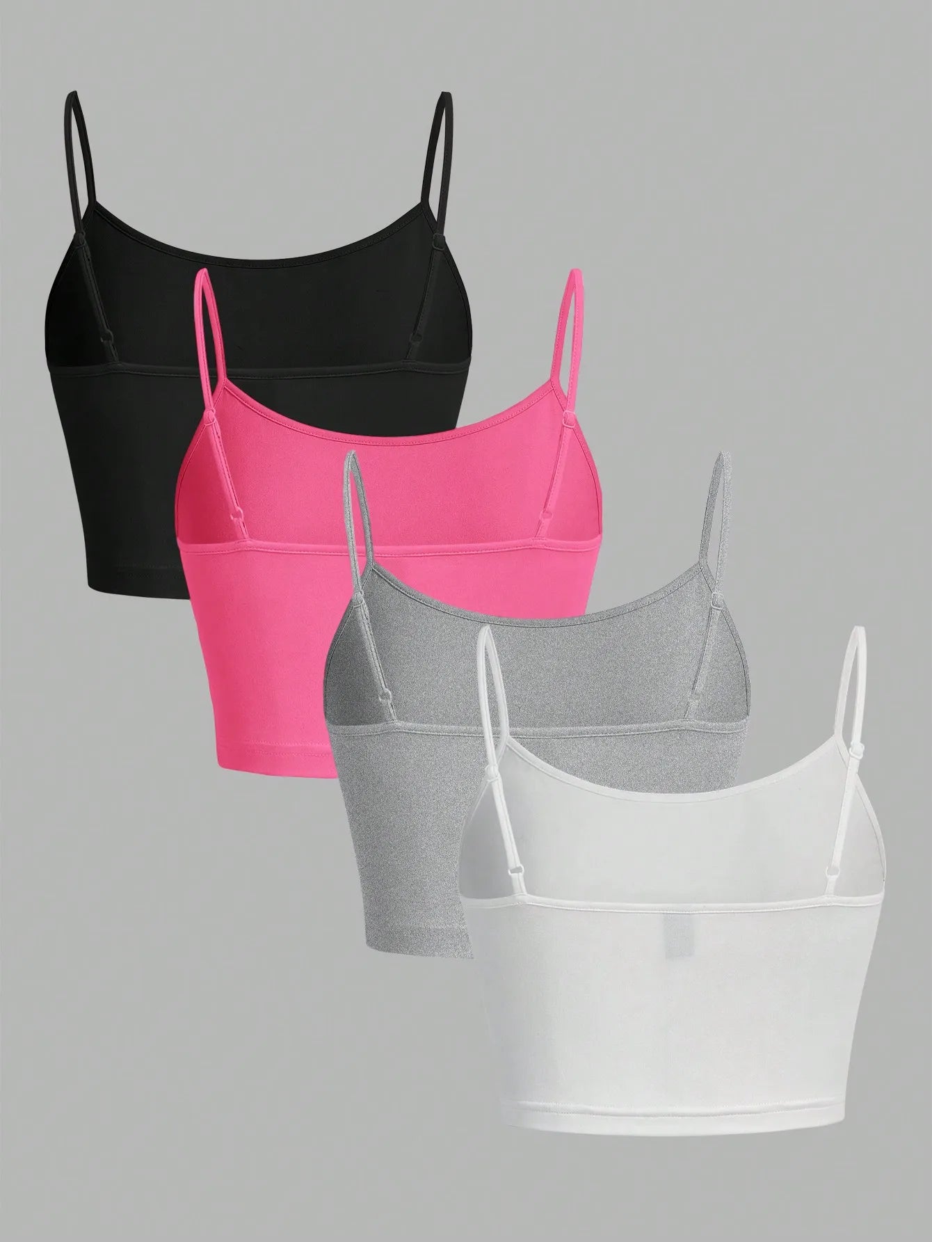 🔥 Soft & Sexy 4-Piece Cropped Tank Set – Adjustable & Comfy for Summer! ☀️💖