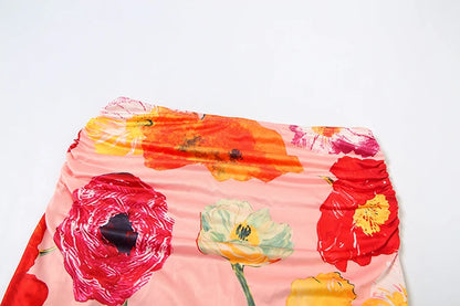 Tropical Bloom Halter Skirt Set