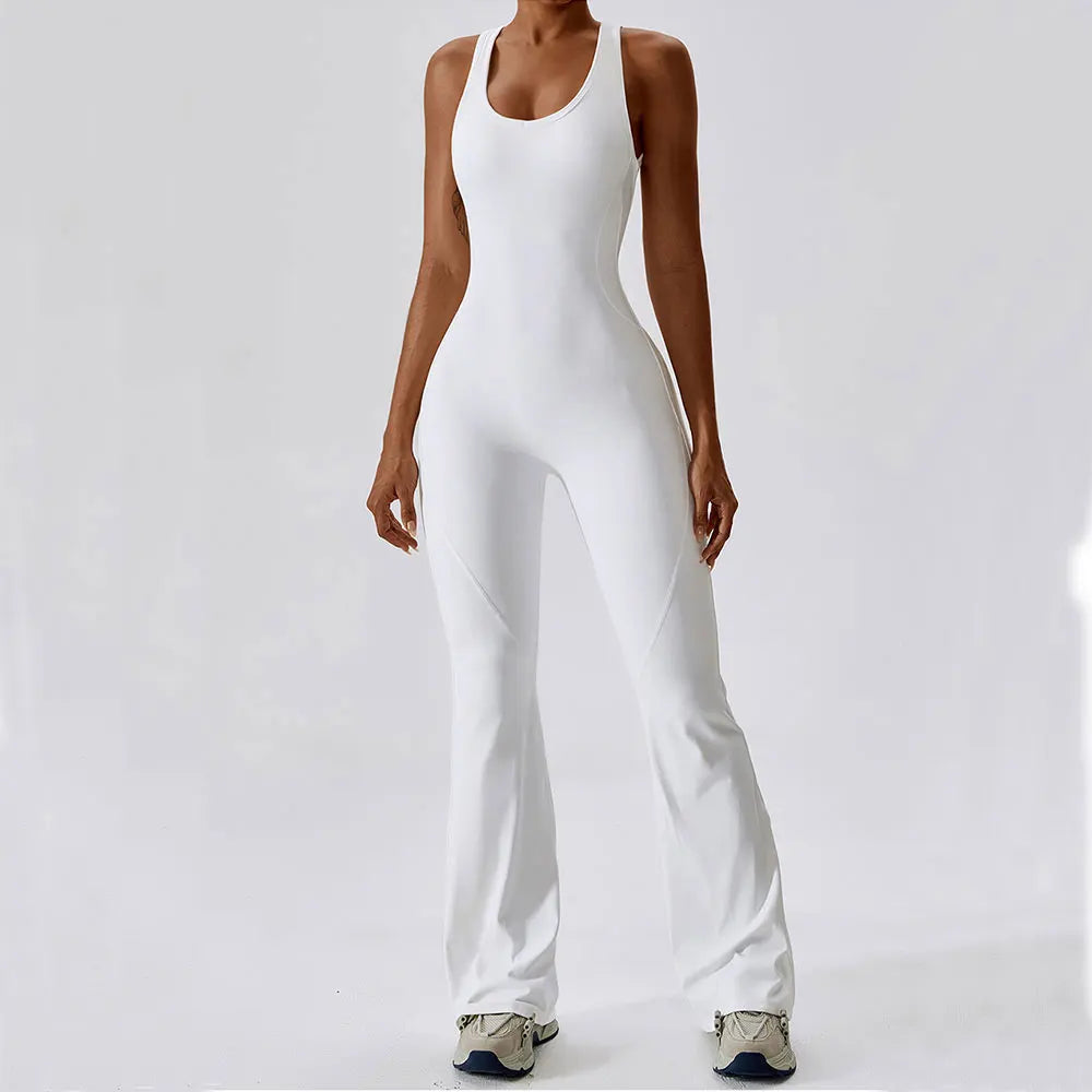 PowerFit Women's 1-Piece Workout Bodysuit - Stretch Push-Up Gym & Yoga Romper