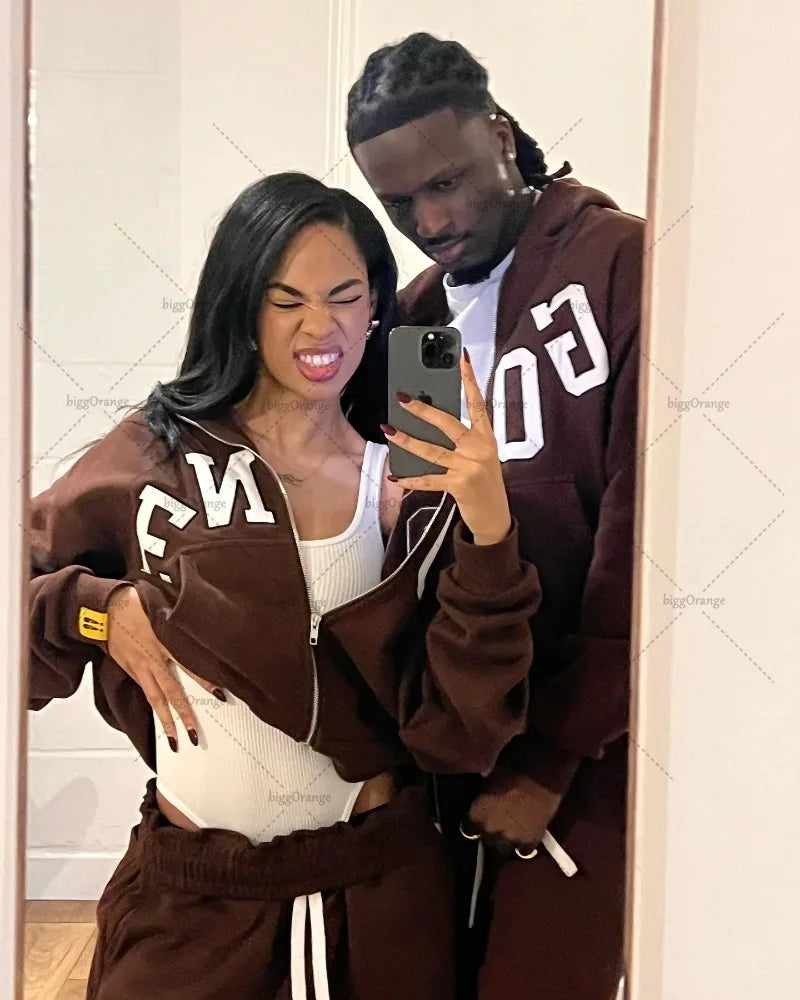 Urban Heat Y2K Hoodie & Jogger Set – Fall Streetwear Edition