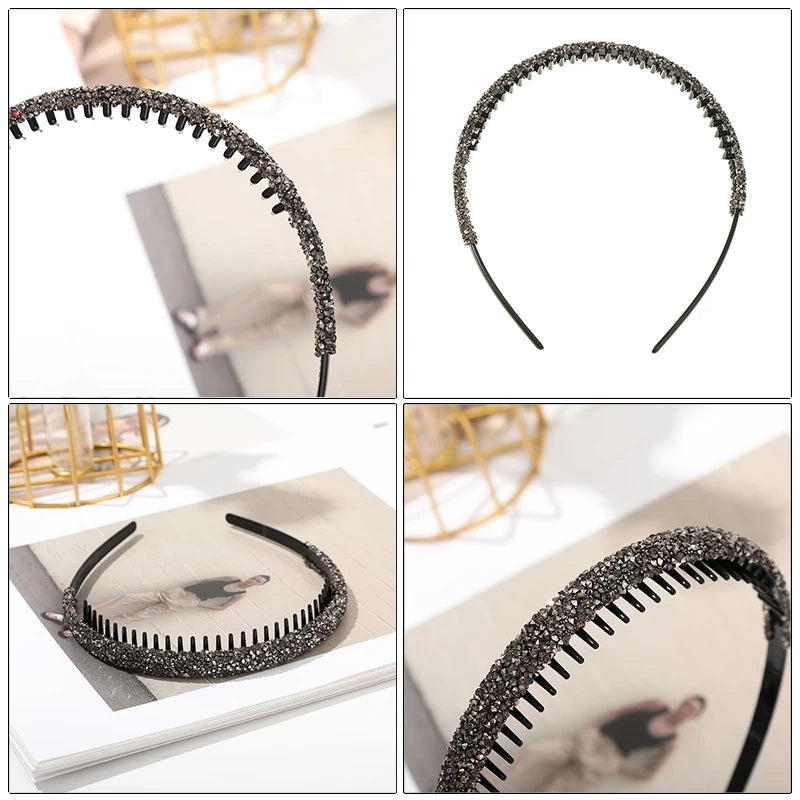 Shine On: Luxe Rhinestone Non-Slip Hair Hoops for Effortless Glam