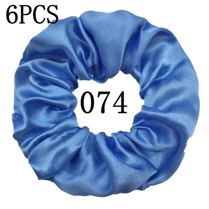 6-Pack Luxury Satin Scrunchies — Soft Silk-Like Hair Ties for Everyday Beauty & Self-Care