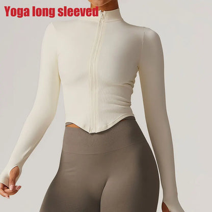 Flex Appeal Zip-Up Crop – Long Sleeve Sports Top