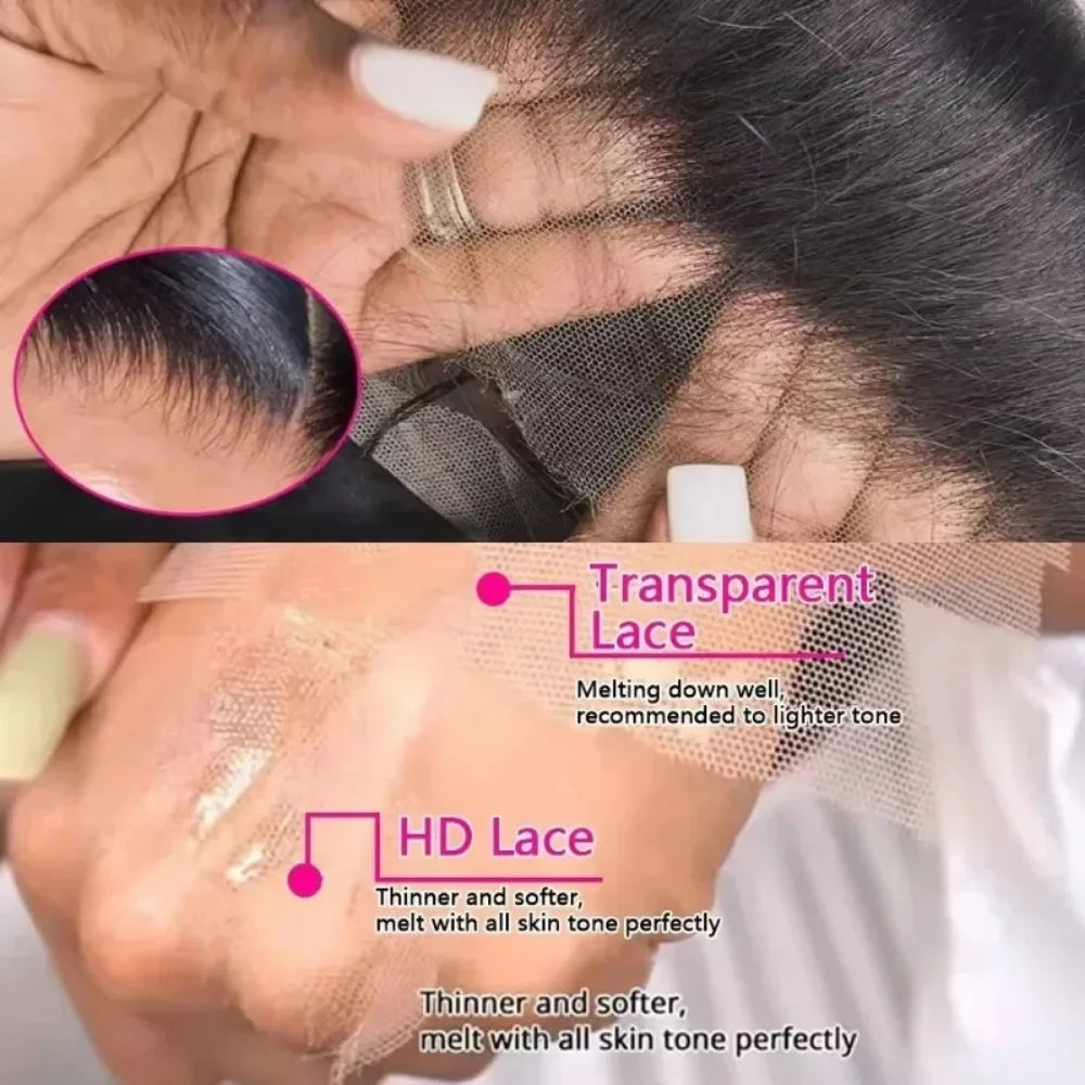 ✨ Luxury HD Transparent Bone Straight Lace Frontal Wig – Glueless, 200% Density, Wear & Go! ✨