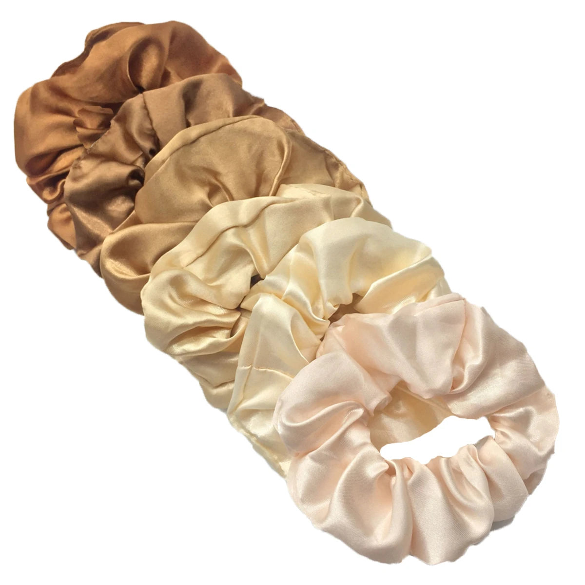 6-Pack Luxury Satin Scrunchies — Soft Silk-Like Hair Ties for Everyday Beauty & Self-Care
