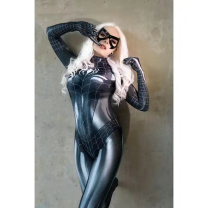 MJ Black & Red Spider Suit – Women’s Sexy Superhero Cosplay Jumpsuit (With Mask Option)