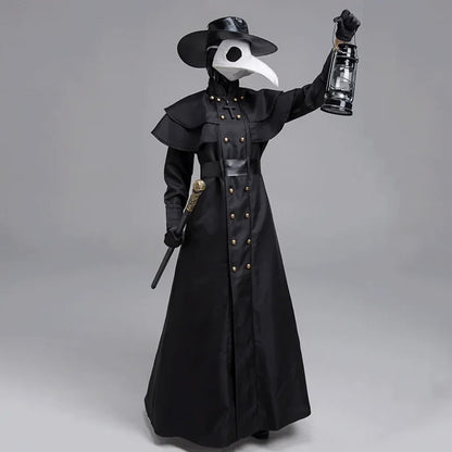 ✨ Medieval Plague Doctor Halloween Costume – Hooded Robe & Mask Cosplay Outfit for Men & Women