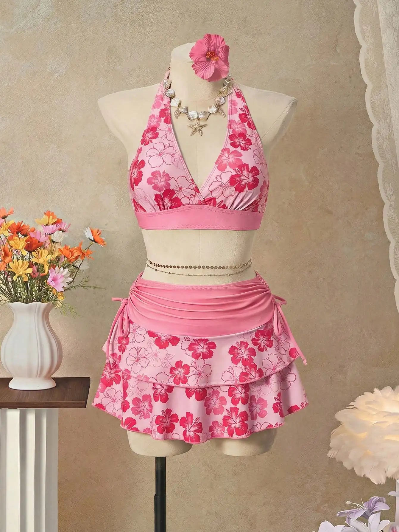 The Positano Bloom Set – Floral 3-Piece Swim Collection