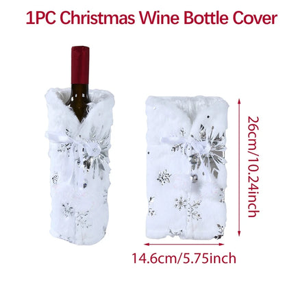 Christmas Wine Bottle Cover – Holiday Table Decor & Gift Wrap Sleeve