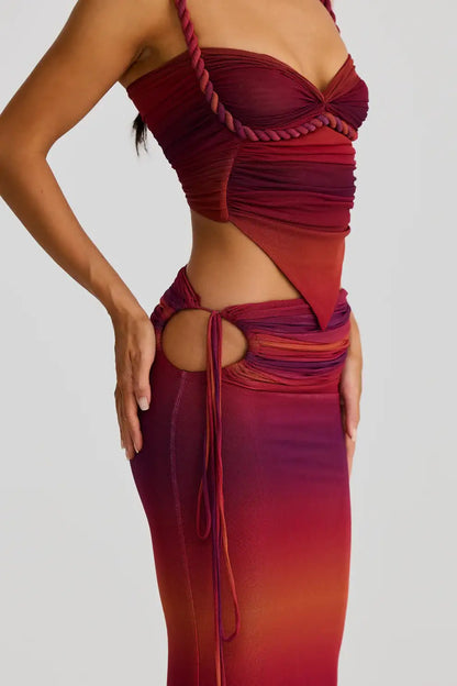 Coastal Luxe 3-Piece Bikini Set – Gradient Glam with Matching Cover-Up