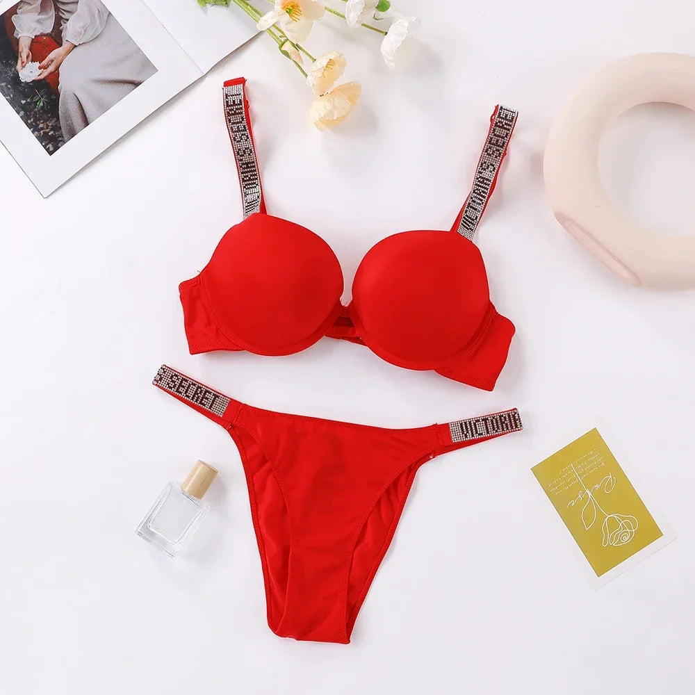 Classic Women's Fashion Lingerie Set Sexy Breathable Soft Versatile Shapewear Victoria's Secret Sexy Lingerie Bra and Panty Set