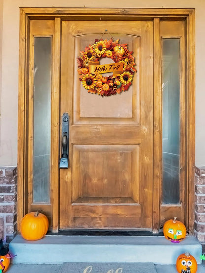 Golden Harvest Welcome Wreath
