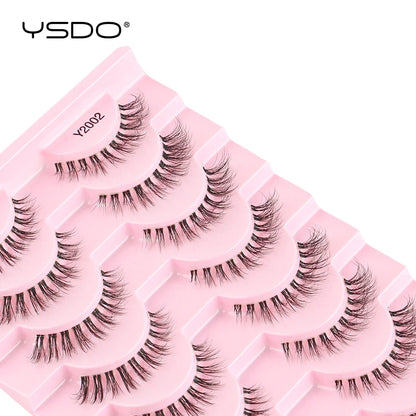 YSDO Half Lash Collection – 3 or 10 Pairs Natural Cat Eye 3D Faux Mink Lashes (Lightweight, Reusable, Soft Glam Finish)