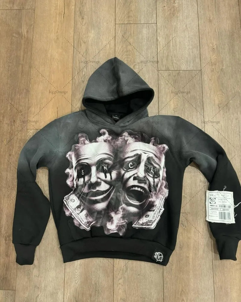 Urban Chaos Y2K Tracksuit – Hot Pink & Black Graphic Streetwear Set
