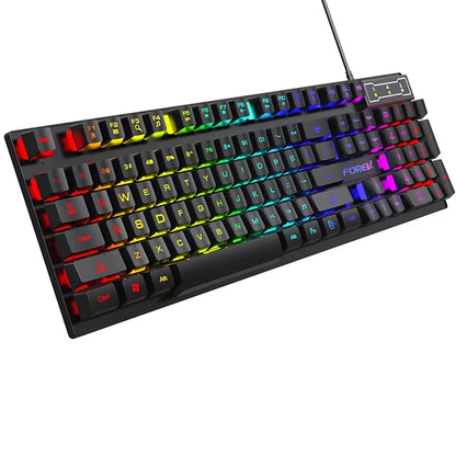 RGB Backlit Mechanical Gaming Keyboard & Mouse Set – Waterproof, Ultra-Responsive, and Built for Gamers & Workstations