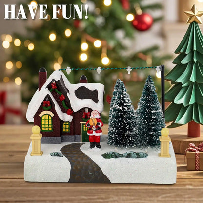 Holiday Glow™ Light-Up Christmas Village House – Snowy LED Mini Home Décor