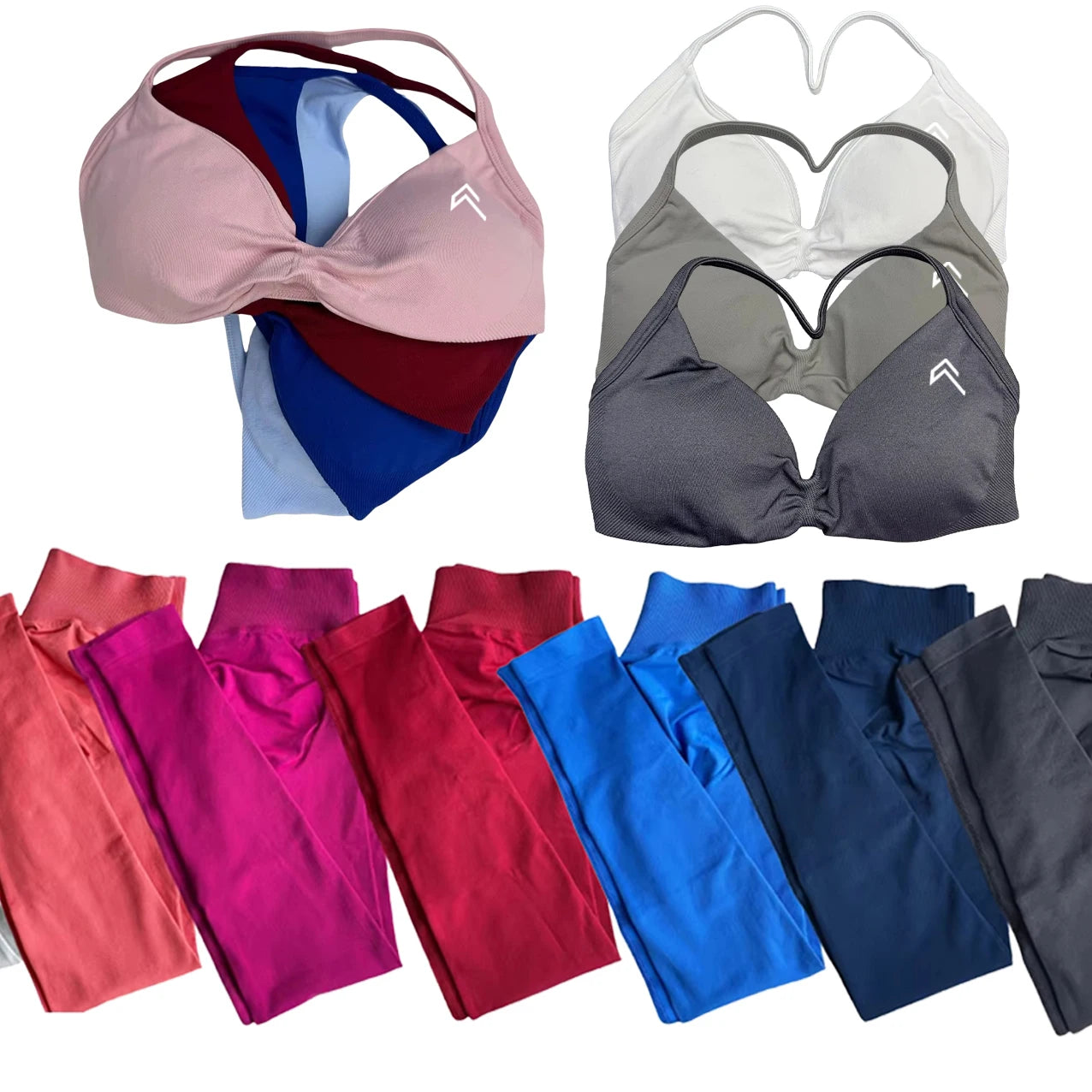 EmpowerFit™ 2-Piece Seamless Yoga Set – Supportive Cross-Back Sports Bra & High-Waist Hip-Lift Shorts