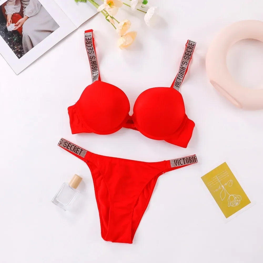 Classic Women's Fashion Lingerie Set Sexy Breathable Soft Versatile Shapewear Victoria's Secret Sexy Lingerie Bra and Panty Set