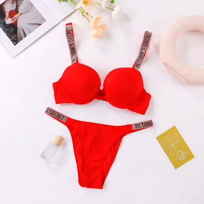 Classic Women's Fashion Lingerie Set Sexy Breathable Soft Versatile Shapewear Victoria's Secret Sexy Lingerie Bra and Panty Set