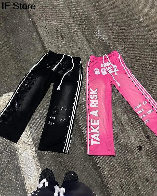 Retro Y2K Patchwork Hoodie & Sweatpants Set – Unisex Streetwear Vibes