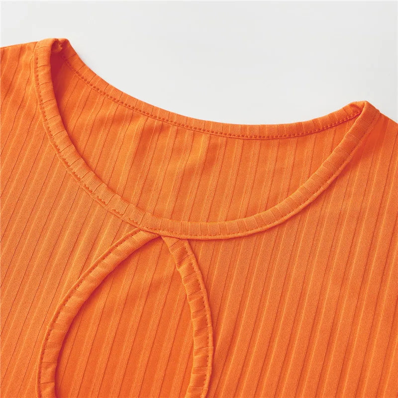 Y2K Velma-Inspired Cosplay Set – Long Sleeve Crop Top & Pleated Mini Skirt