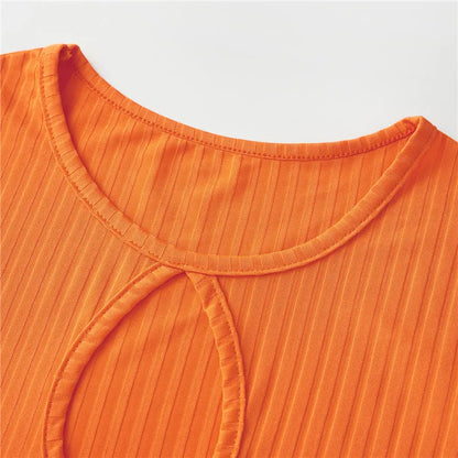 Y2K Velma-Inspired Cosplay Set – Long Sleeve Crop Top & Pleated Mini Skirt