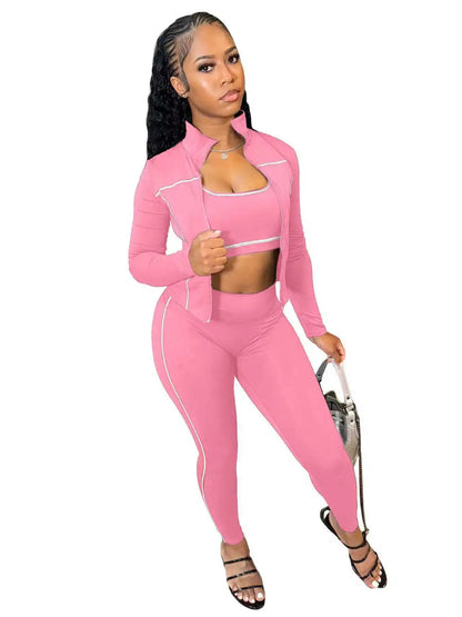 3-Piece Tracksuit – Stripe Patchwork Edition