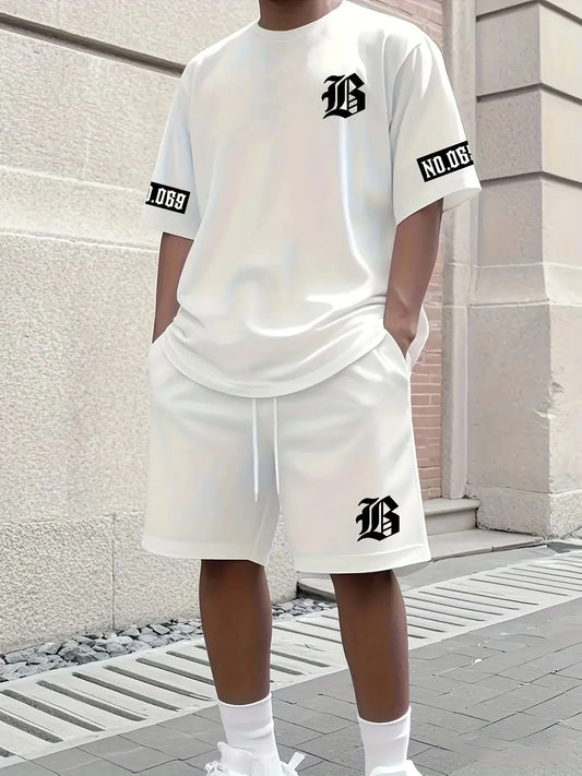 Elite Men’s Summer Set – Graphic Tee & Shorts Combo