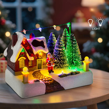 Holiday Glow™ Light-Up Christmas Village House – Snowy LED Mini Home Décor