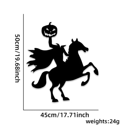 Haunted Shadows Halloween Door & Window Stickers – Skeleton, Witch, Pumpkin, and Ghost DIY Wall Decals for Spooky Home Decor