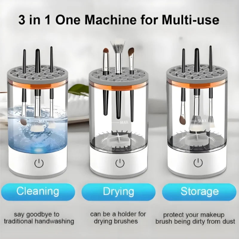 GlowSpin™ 3-in-1 Electric Makeup Brush Cleaner & Dryer Stand