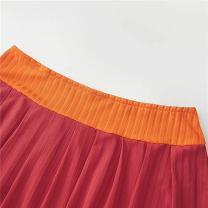 Y2K Velma-Inspired Cosplay Set – Long Sleeve Crop Top & Pleated Mini Skirt