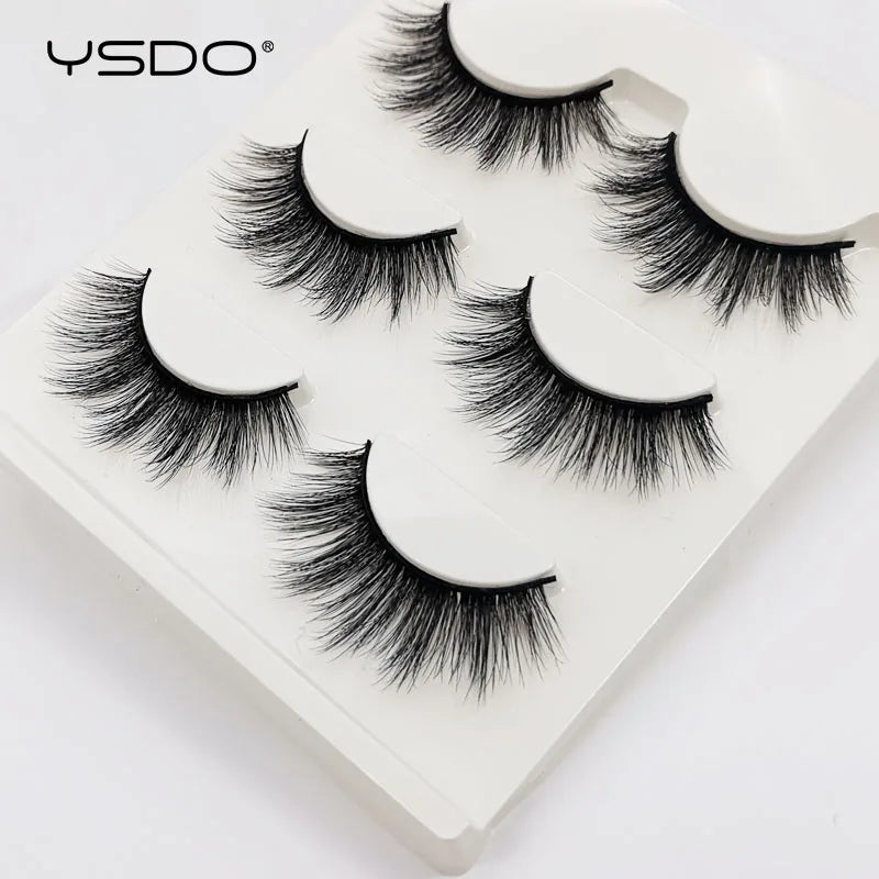 YSDO Half Lash Collection – 3 or 10 Pairs Natural Cat Eye 3D Faux Mink Lashes (Lightweight, Reusable, Soft Glam Finish)