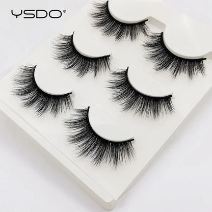 YSDO Half Lash Collection – 3 or 10 Pairs Natural Cat Eye 3D Faux Mink Lashes (Lightweight, Reusable, Soft Glam Finish)