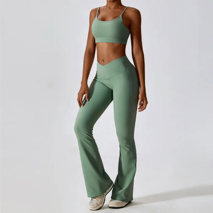 EmpowerFit 2-Piece Seamless Yoga Set: High-Waist Leggings & Push-Up Sports Bra