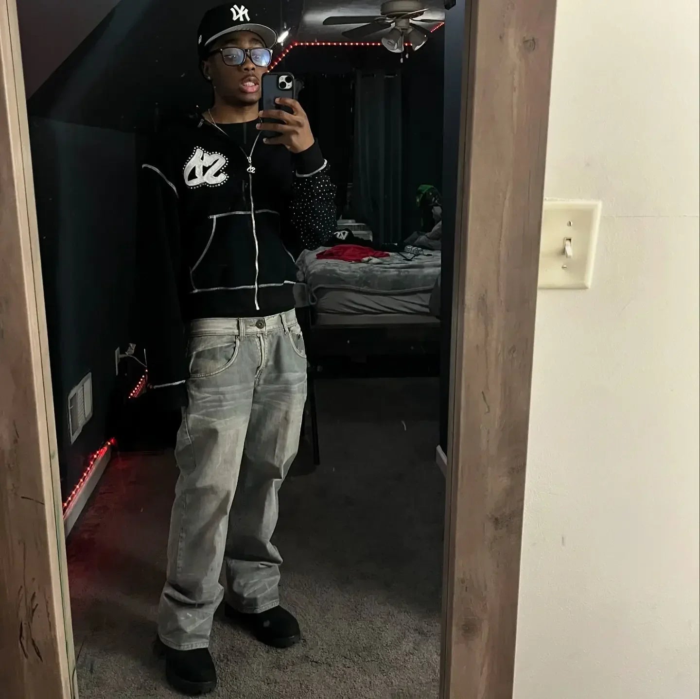 Bling Bills Graffiti Patchwork Hoodie