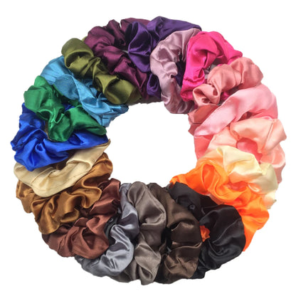 6-Pack Luxury Satin Scrunchies — Soft Silk-Like Hair Ties for Everyday Beauty & Self-Care