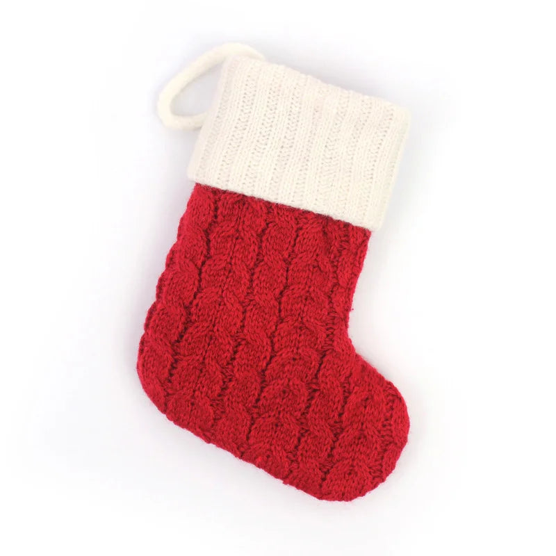 Cozy Knit Christmas Stocking – Mini Alphabet Hanging Boot Ornament