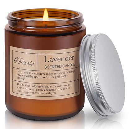 Autumn Luxe Aromatherapy Candle – Hand-Poured Soy in Coffee, Lemon, Wood & Lavender Scents