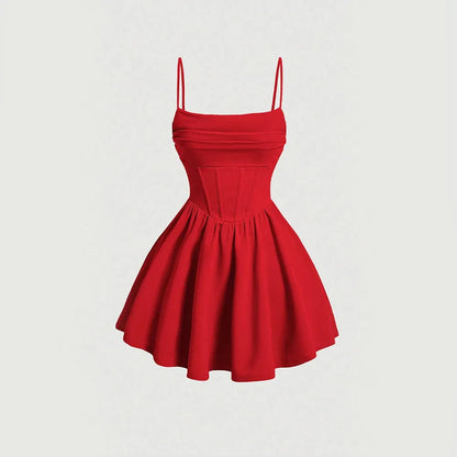 🔥 Mia MusenMini Dress – Flirty Square Neck A-Line Dress for Date Nights & Parties 🔥