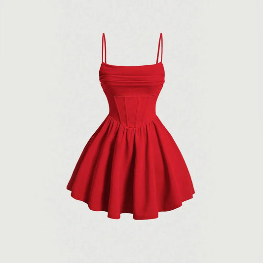 🔥 Mia MusenMini Dress – Flirty Square Neck A-Line Dress for Date Nights & Parties 🔥