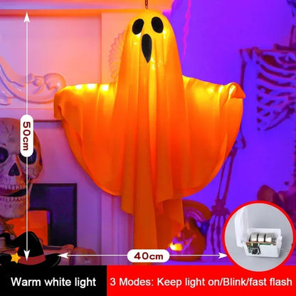 Halloween Party LED Glow Ghost Home Indoor Outdoor Decoration Supplies 2024 Haunted House Bar Hanging Horror Props with Lights