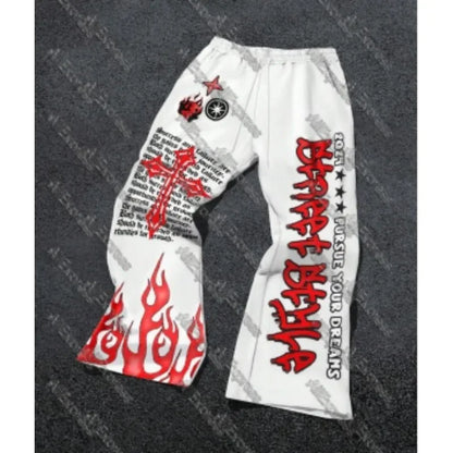 Y2K Anime Graffiti Streetwear Pants – High Waist Loose Fit Harajuku Cargo Joggers