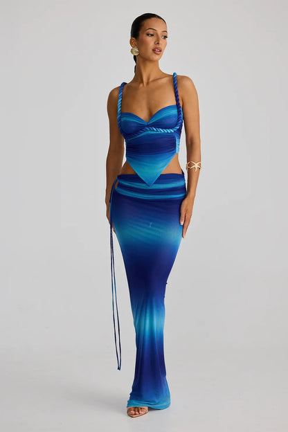 Coastal Luxe 3-Piece Bikini Set – Gradient Glam with Matching Cover-Up
