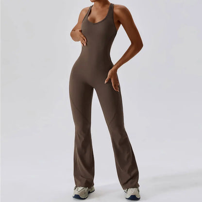 PowerFit Women's 1-Piece Workout Bodysuit - Stretch Push-Up Gym & Yoga Romper