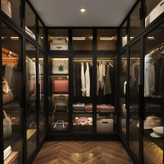 Luxe Glow Display Cabinet – LED Light Wardrobe & Bookshelf