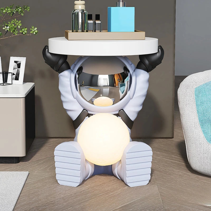 Astronaut Floor Coffee Table Home Accessories Nightstand Smart Furniture Sofa Beside Ornament Children's Room Decorative Lamps