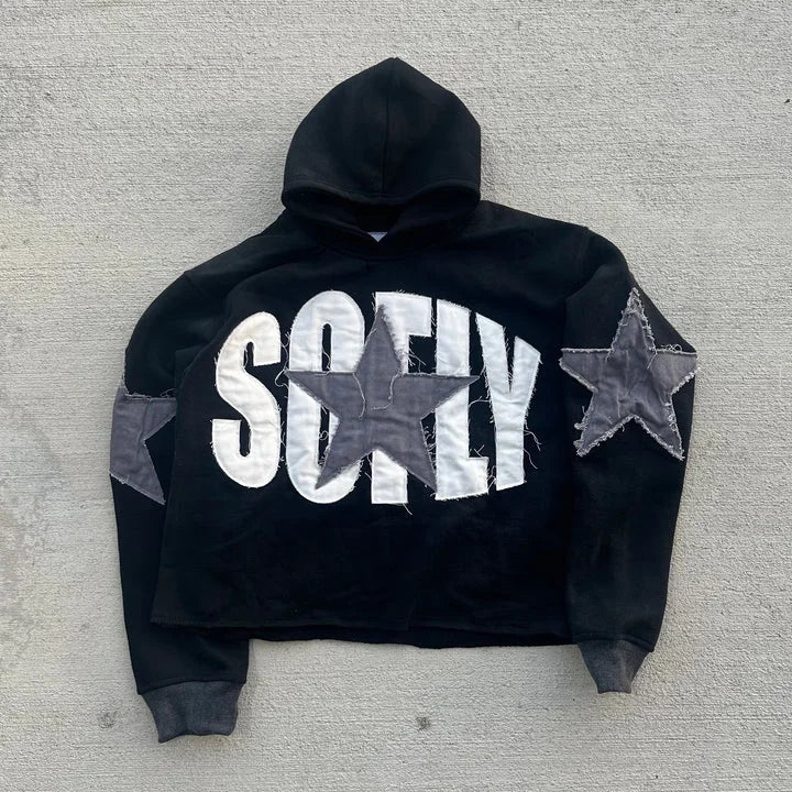 Flash Diamond Drip: Y2K Oversized Gothic Zip Hoodi